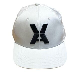 White Snapback Hat Black Embroidered “X” Logo | Streetwear Baseball Cap